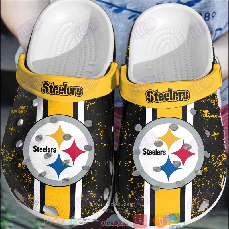 Pittsburgh Steelers NFL Sport Crocs Crocband Clogs Shoes Comfortable For Men Women and Kids