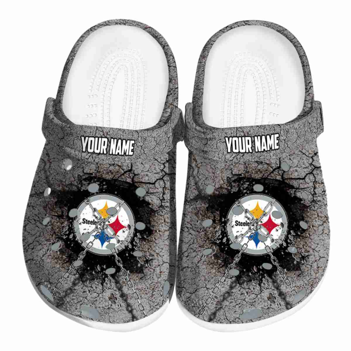 Pittsburgh Steelers NFL Sport Crocs Crocband Clogs Shoes Comfortable For Men Women and Kids