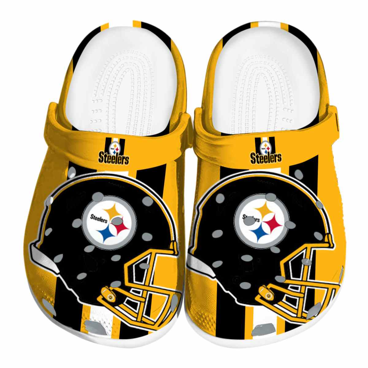 Pittsburgh Steelers NFL Sport Crocs Crocband Clogs Shoes Comfortable For Men Women and Kids