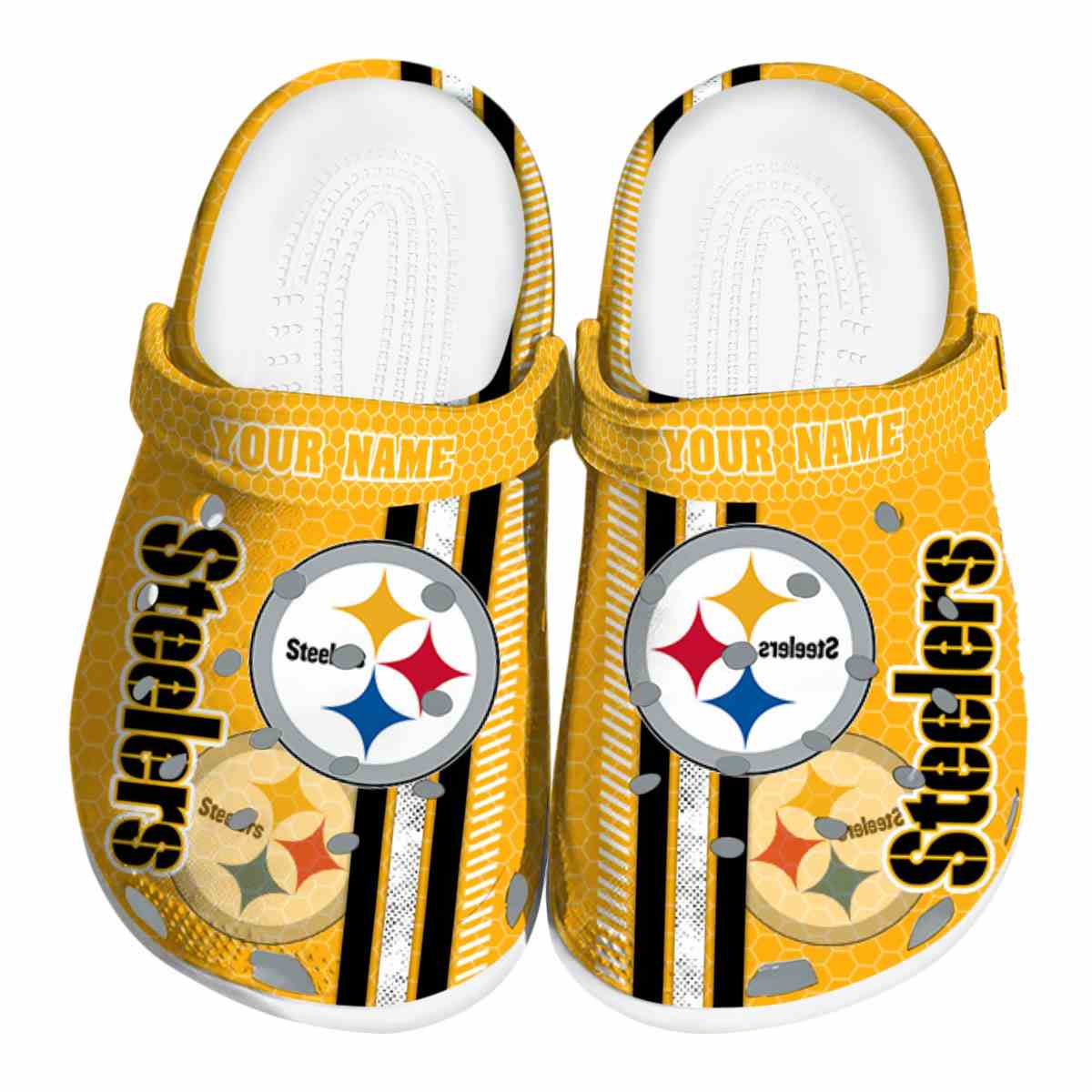 Pittsburgh Steelers NFL Sport Crocs Crocband Clogs Shoes Comfortable For Men Women and Kids