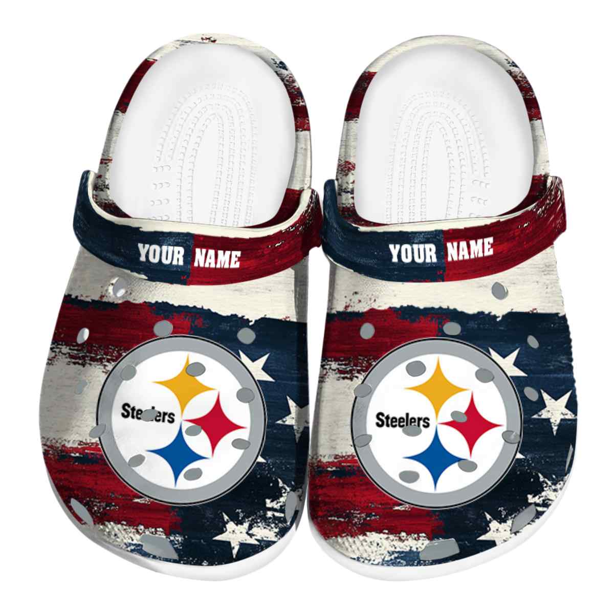 Pittsburgh Steelers NFL Sport Crocs Crocband Clogs Shoes Comfortable For Men Women and Kids