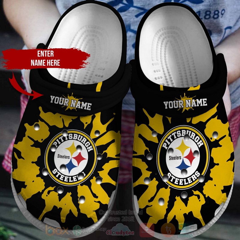 Pittsburgh Steelers NFL Sport Crocs Crocband Clogs Shoes Comfortable For Men Women and Kids