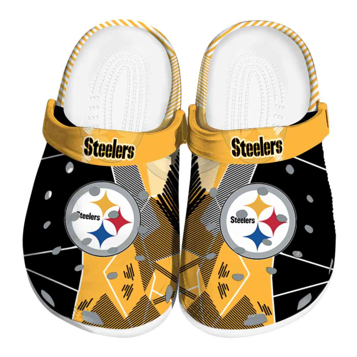 Pittsburgh Steelers NFL Sport Crocs Crocband Clogs Shoes Comfortable For Men Women and Kids