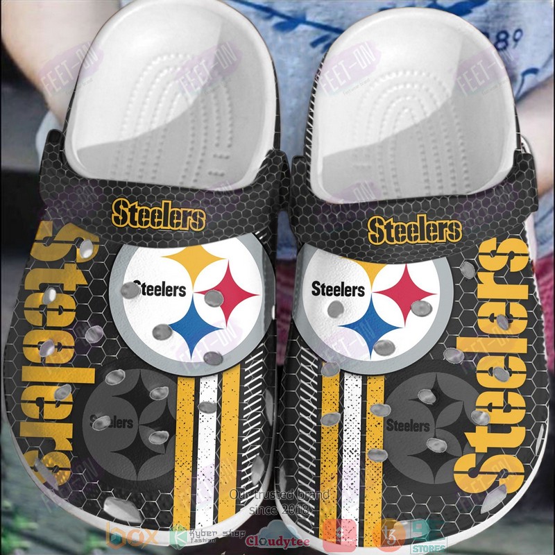 Pittsburgh Steelers NFL Sport Crocs Crocband Clogs Shoes Comfortable For Men Women and Kids