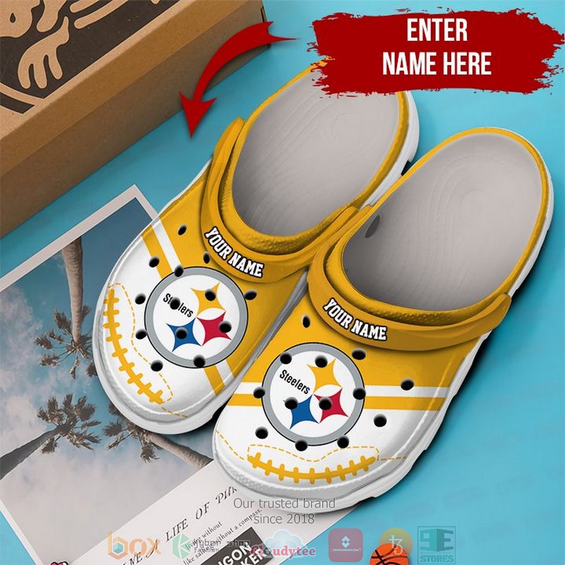 Pittsburgh Steelers NFL Sport Crocs Crocband Clogs Shoes Comfortable For Men Women and Kids