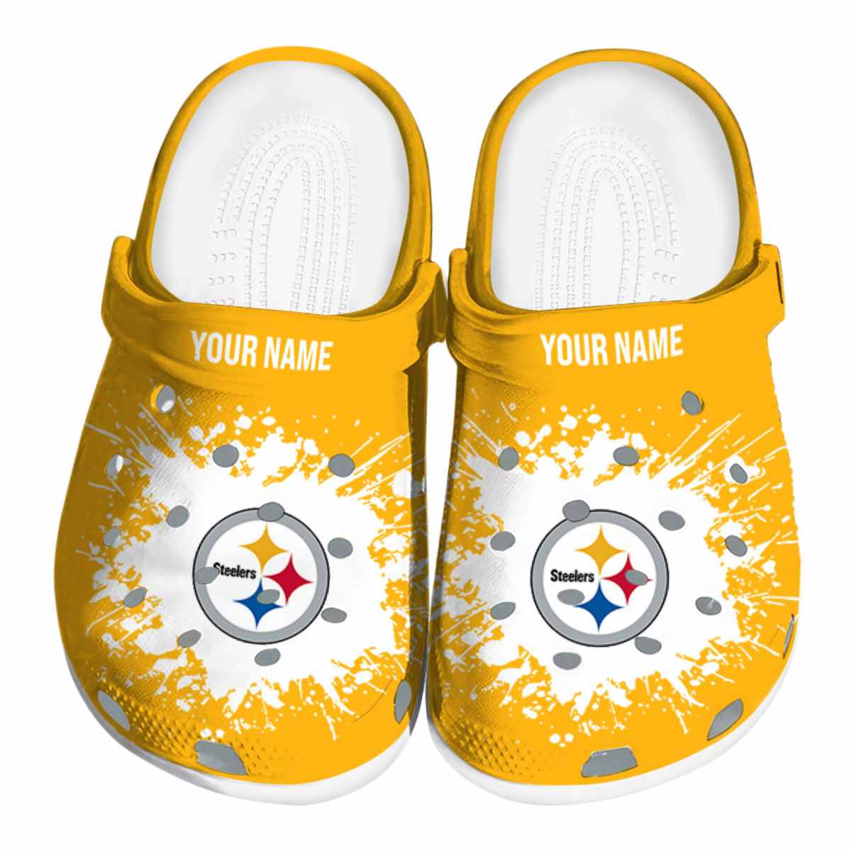 Pittsburgh Steelers NFL Sport Crocs Crocband Clogs Shoes Comfortable For Men Women and Kids