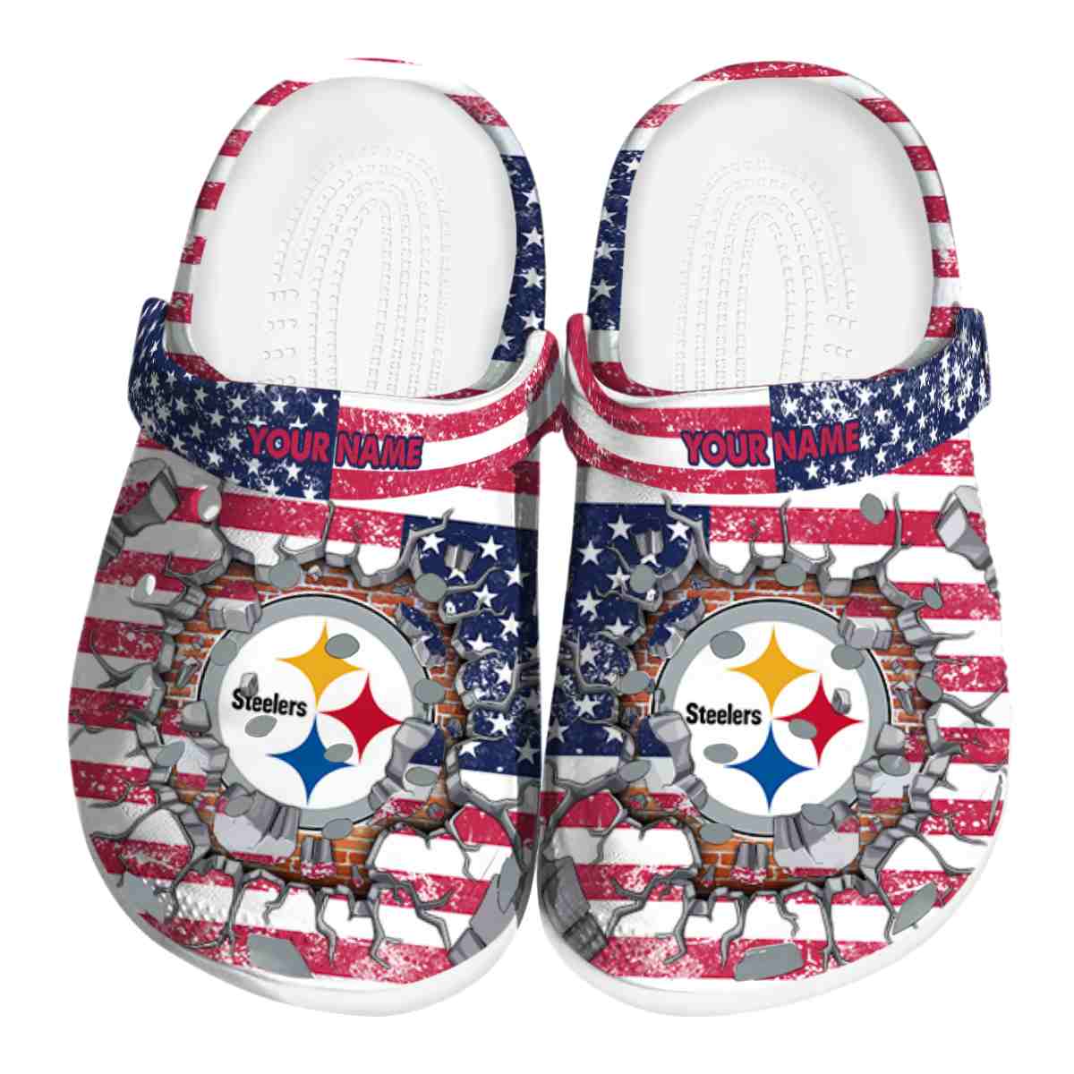 Pittsburgh Steelers NFL Sport Crocs Crocband Clogs Shoes Comfortable For Men Women and Kids