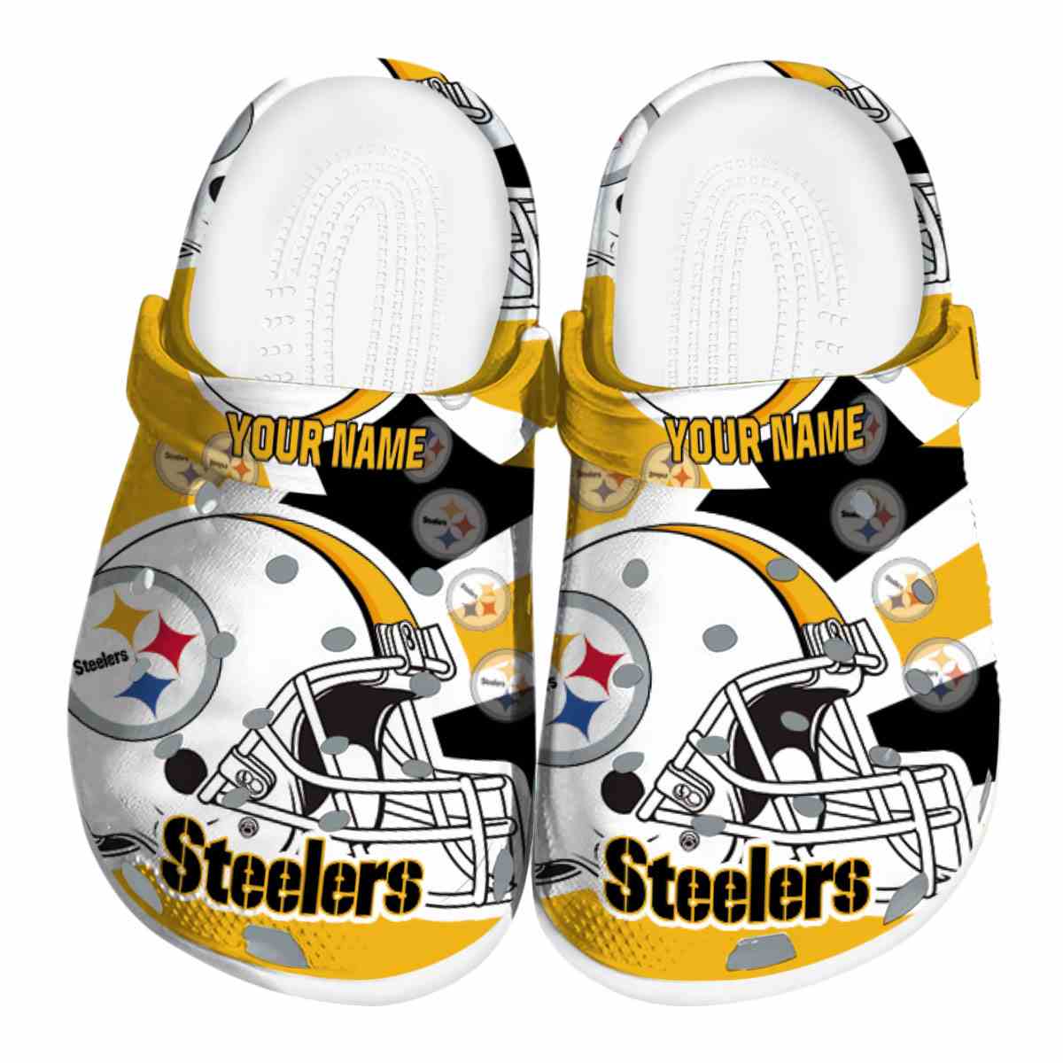 Pittsburgh Steelers NFL Sport Crocs Crocband Clogs Shoes Comfortable For Men Women and Kids