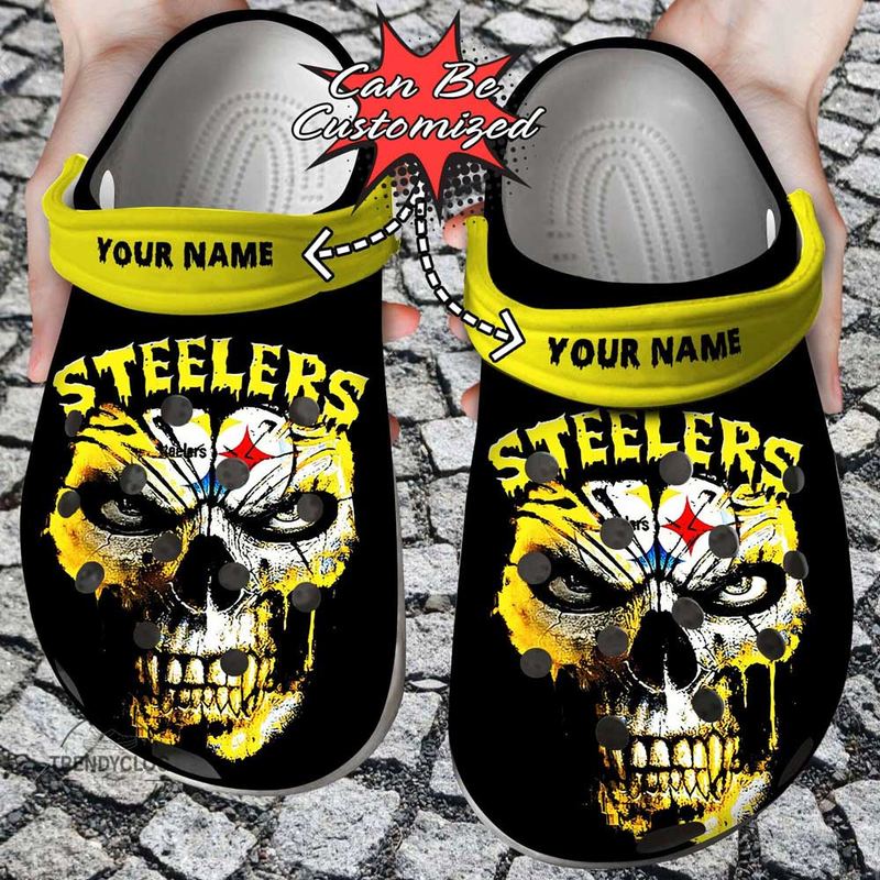 Pittsburgh Steelers NFL Sport Crocs Crocband Clogs Shoes Comfortable For Men Women and Kids