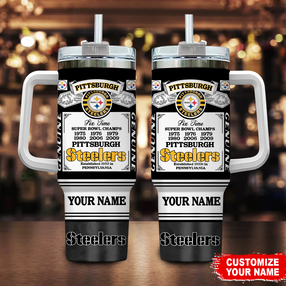 Pittsburgh Steelers NFL Super Bowl Champs Pride Custom Stanley Cup 40 oz 30 oz Tumbler With HandleTVC230157