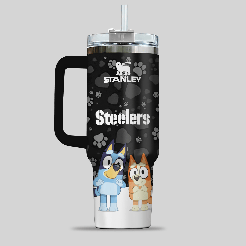 Pittsburgh Steelers NFL x Bluey Custom Stanley Cup 40 oz 30 oz Tumbler With HandleTVC2301124 - Image 2