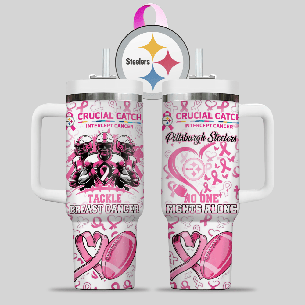 Pittsburgh Steelers NFL x Breast Cancer Awareness Custom Stanley Cup 40 oz 30 oz Tumbler With HandleTVC2301124