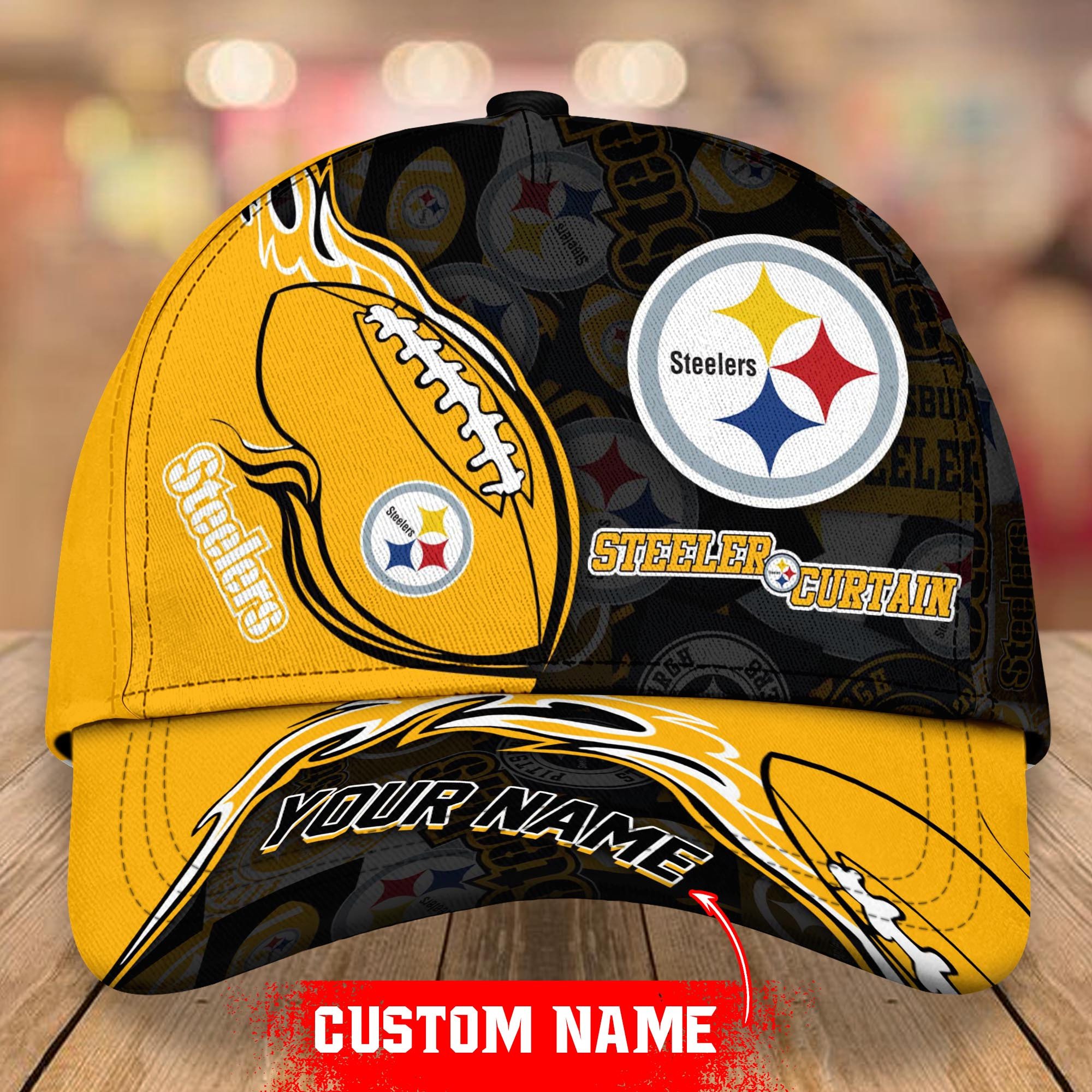 Pittsburgh Steelers Personalized Baseball Cap Trucker Hats Custom Hats Gifts For Men & Women