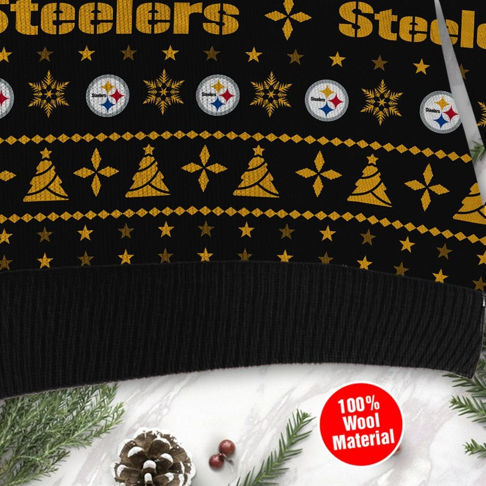 Pittsburgh Steelers Santa Claus In The Moon Ugly Christmas Sweater Adult 3D Funny Matching for family - Image 4