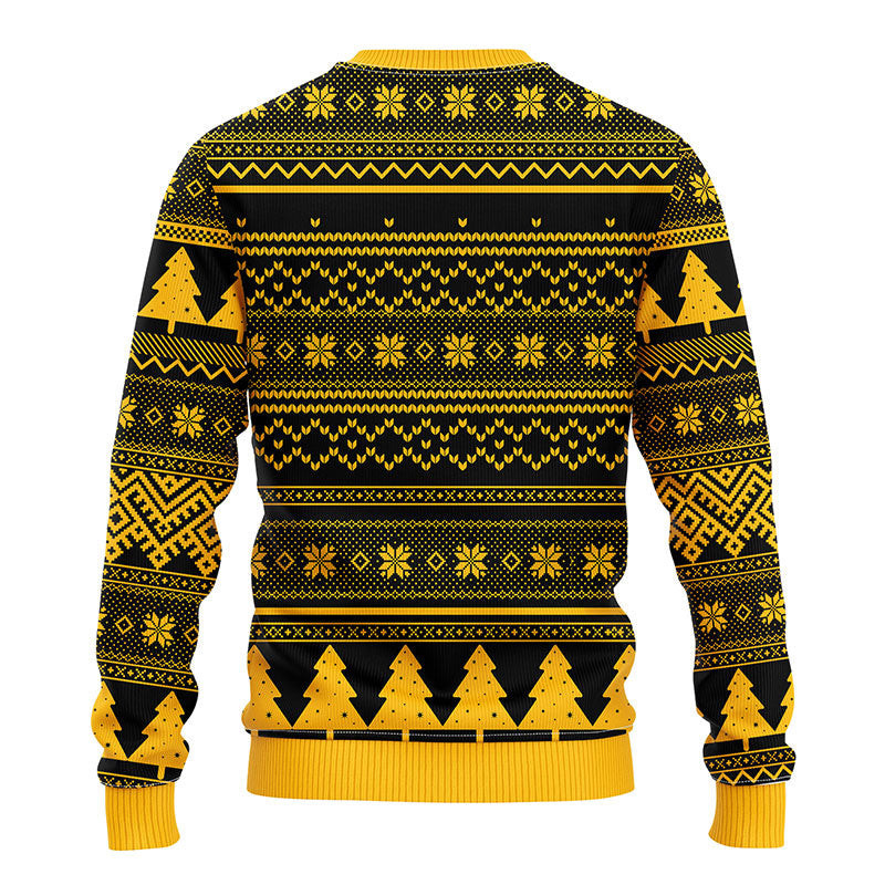 Pittsburgh Steelers Skull Flower Ugly Ugly Christmas Sweater Adult 3D Funny Matching for family - Image 2