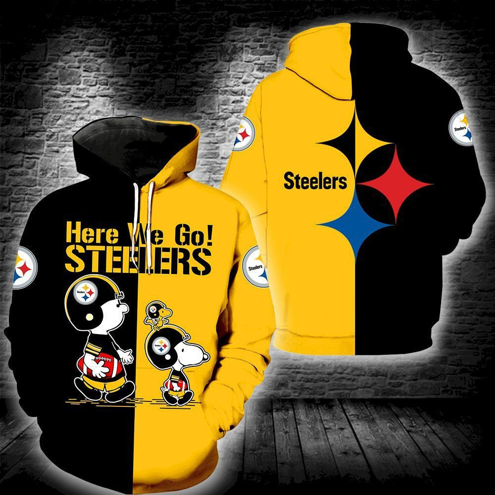 Pittsburgh Steelers Snoopy 3D All Over Print Hoodie, Zip Hoodie