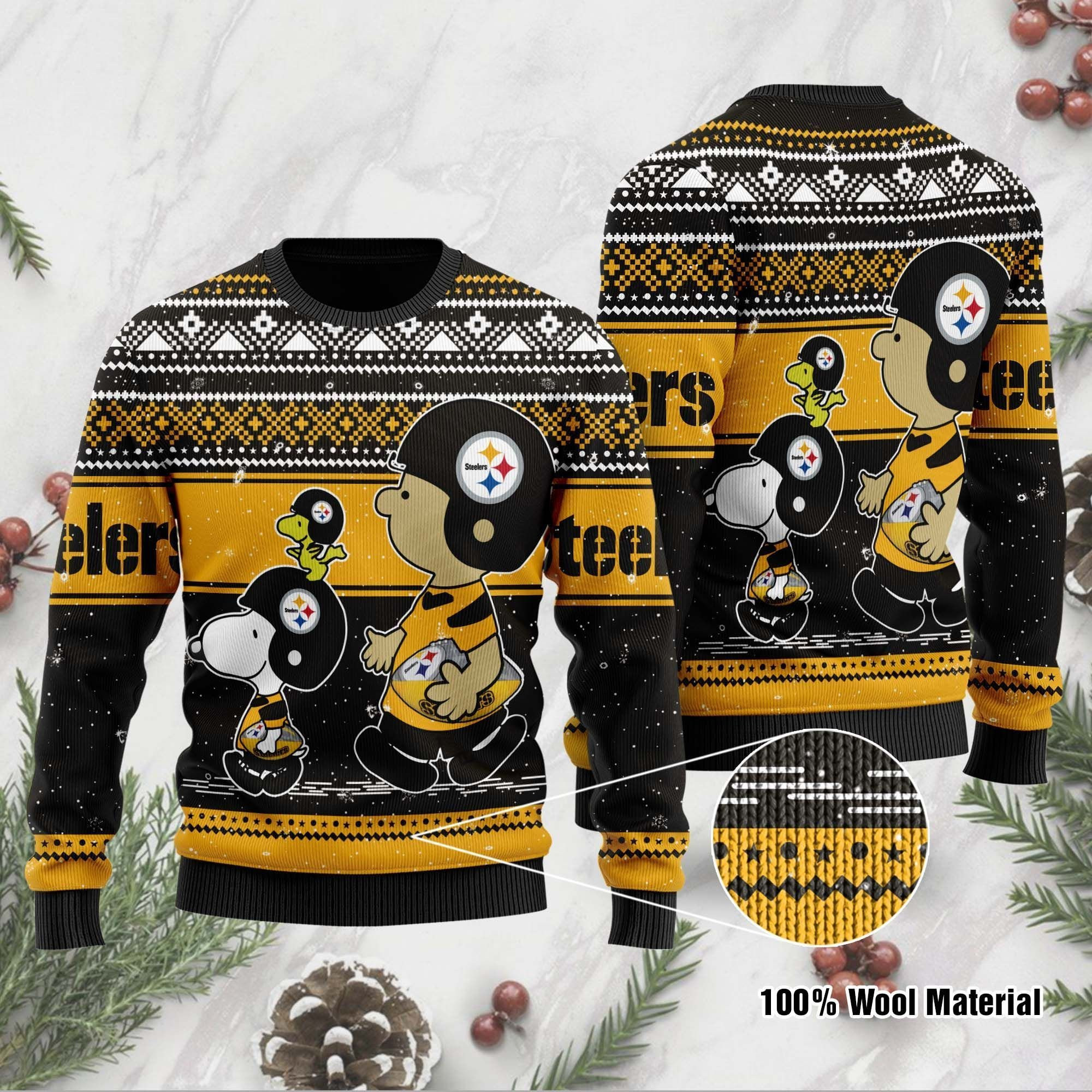 Pittsburgh Steelers Sweater Ugly Christmas Sweater Adult 3D Funny Matching for family