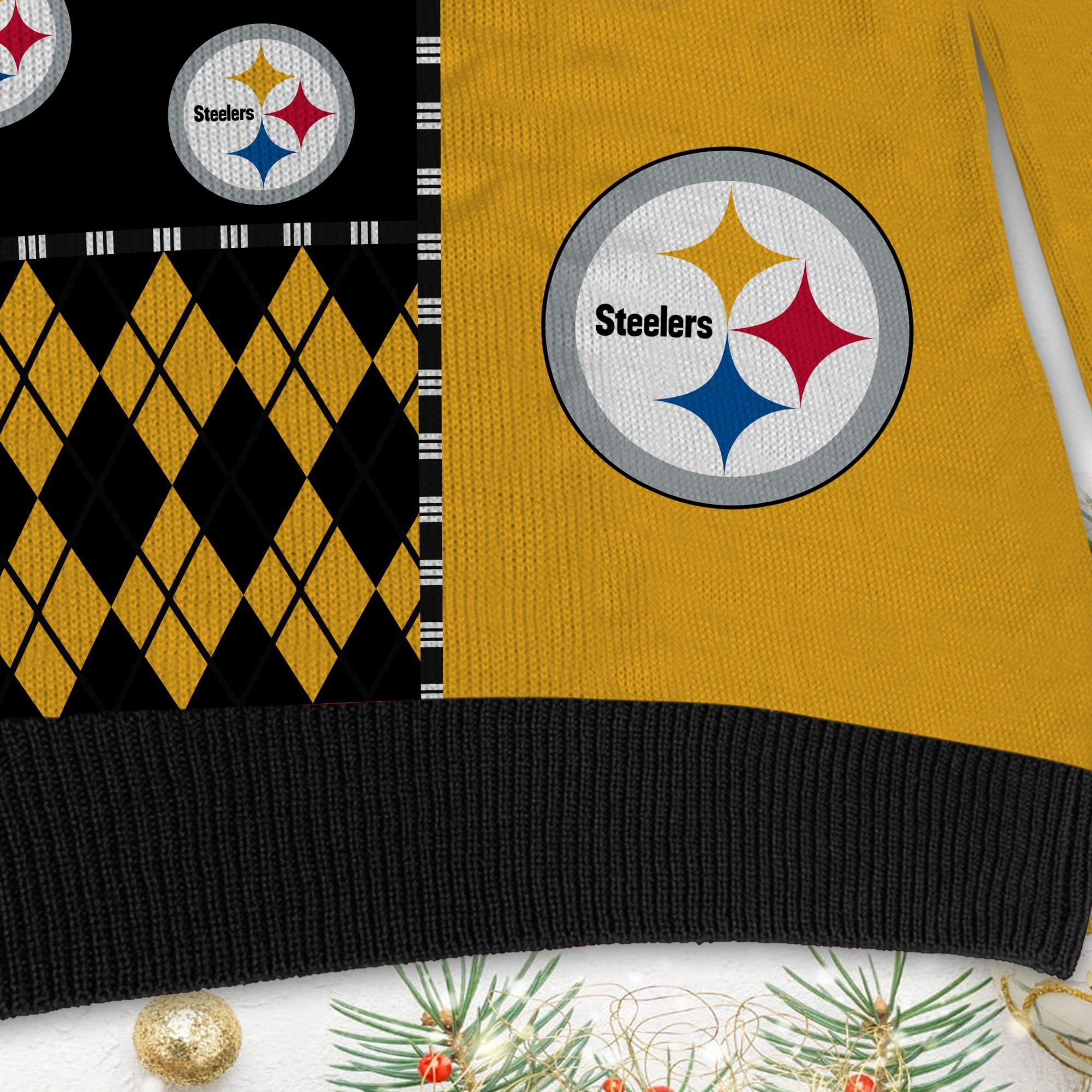 Pittsburgh Steelerss Full Size For Sale Best Christmas Gift For Steelers Fans Ugly Christmas Sweater Adult 3D Funny Matching for family - Image 5