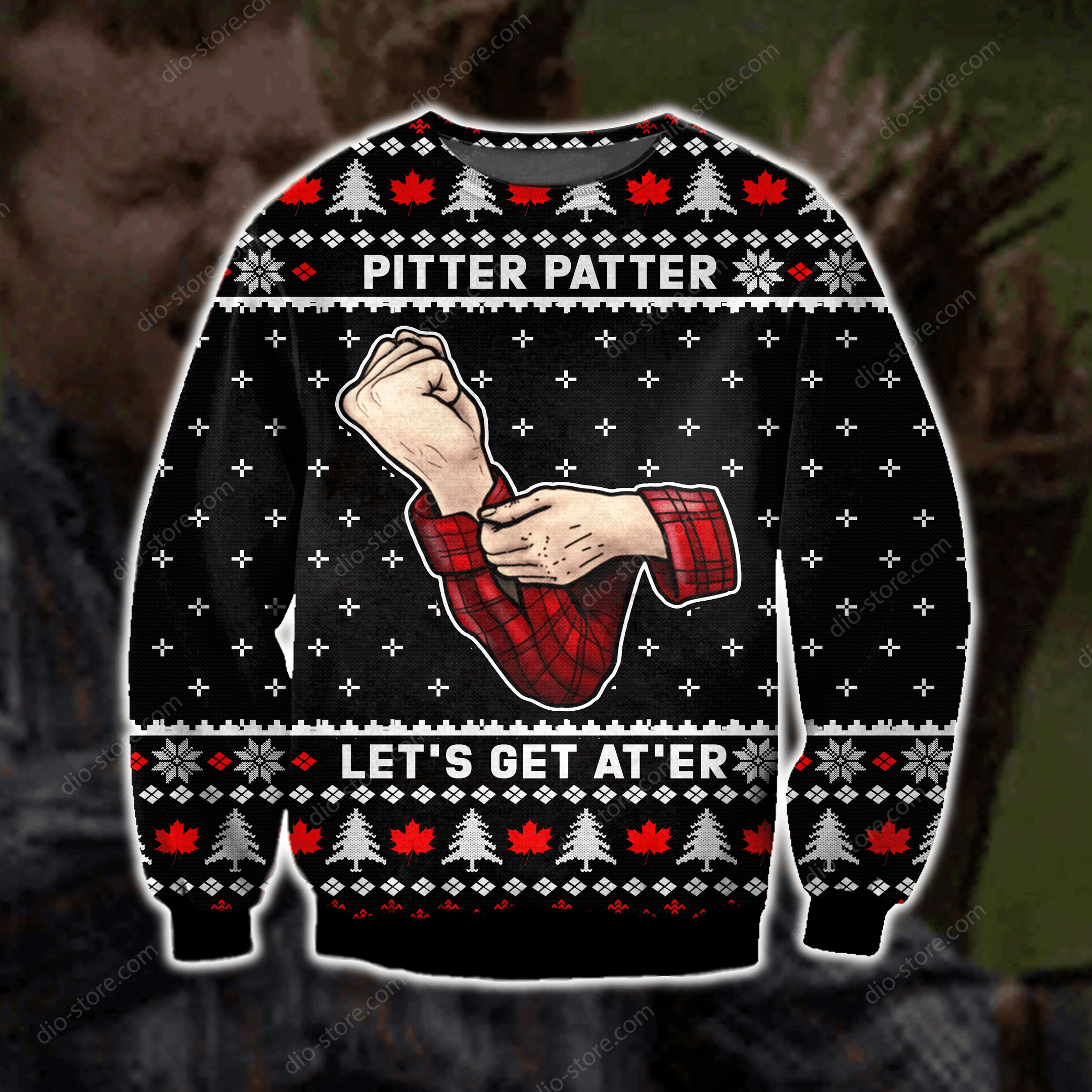 Pittter Patter Knitting Pattern 3D Print Ugly Christmas Sweater Adult 3D Funny Matching for family