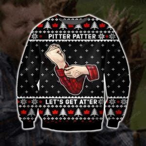 Pittter Patter Ugly Christmas Sweater Adult 3D Funny Matching for family