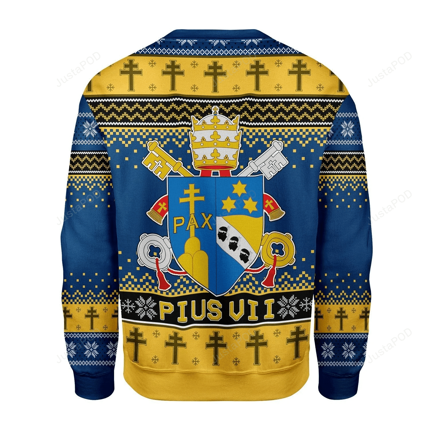 Pius Vii Coat Of Arms Ugly Christmas Sweater Adult 3D Funny Matching for family
