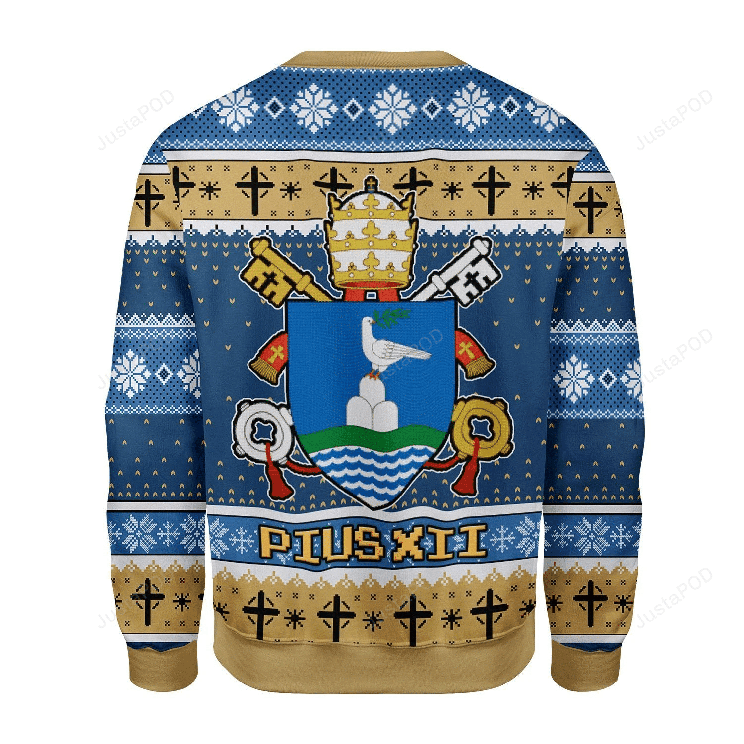 Pius Xii Coat Of Arms Ugly Christmas Sweater Adult 3D Funny Matching for family