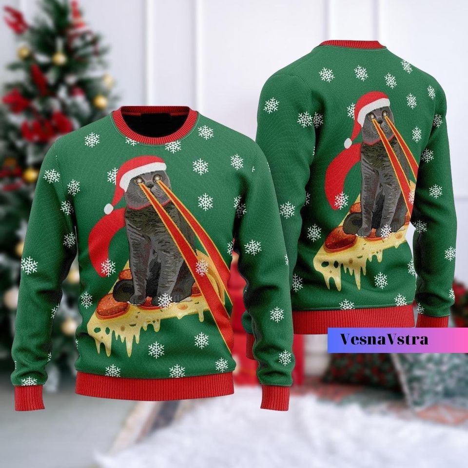 Pizza Cats Ugly Christmas Sweater Collection