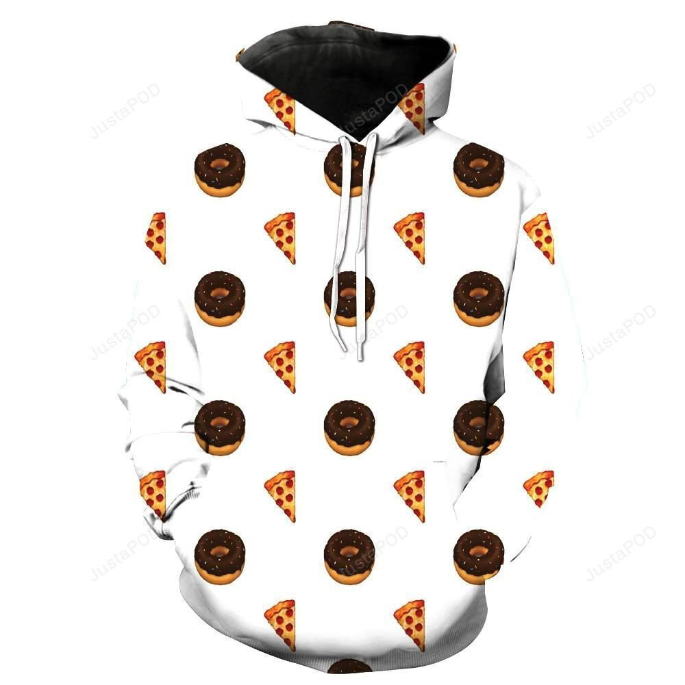 Pizza Donuts 3D All Over Print Hoodie, Zip Hoodie