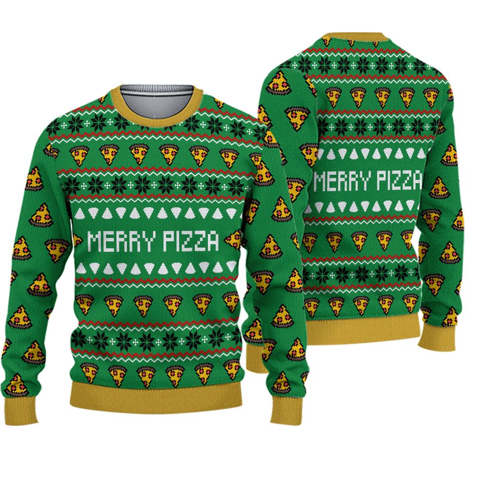 Pizza Ugly Sweater, Pizza Lover Christmas Sweater, Funny Christmas Holiday