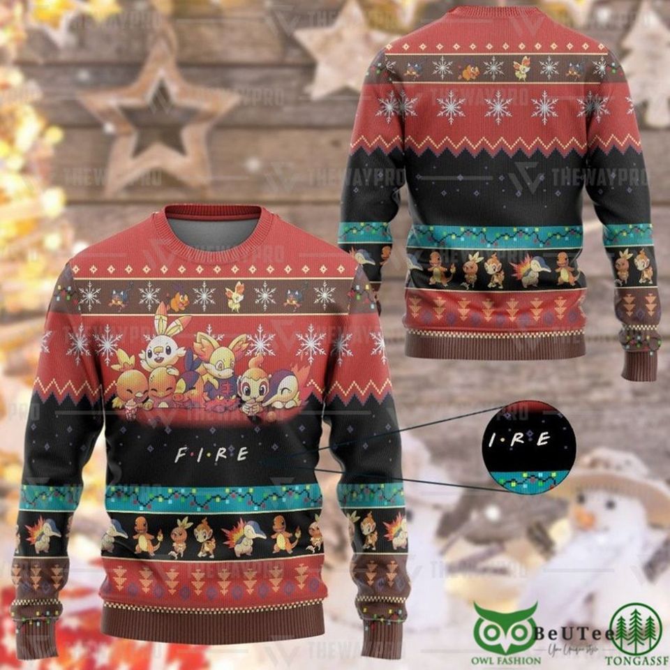 PKM Christmas Ugly Sweater, Anime Sweatshirt