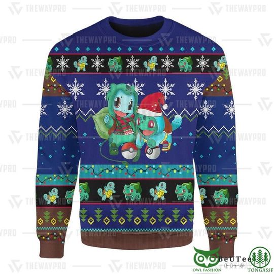 PKM Christmas Ugly Sweater, Anime Sweatshirt - Image 2