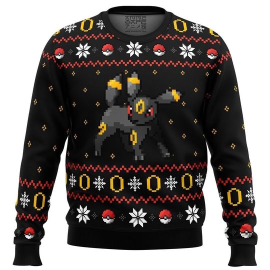 PKM Ring of Umbreon Christmas Ugly Sweater, Anime Sweatshirt - Image 3