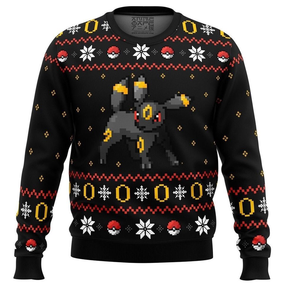 PKM Ring of Umbreon Christmas Ugly Sweater, Anime Sweatshirt