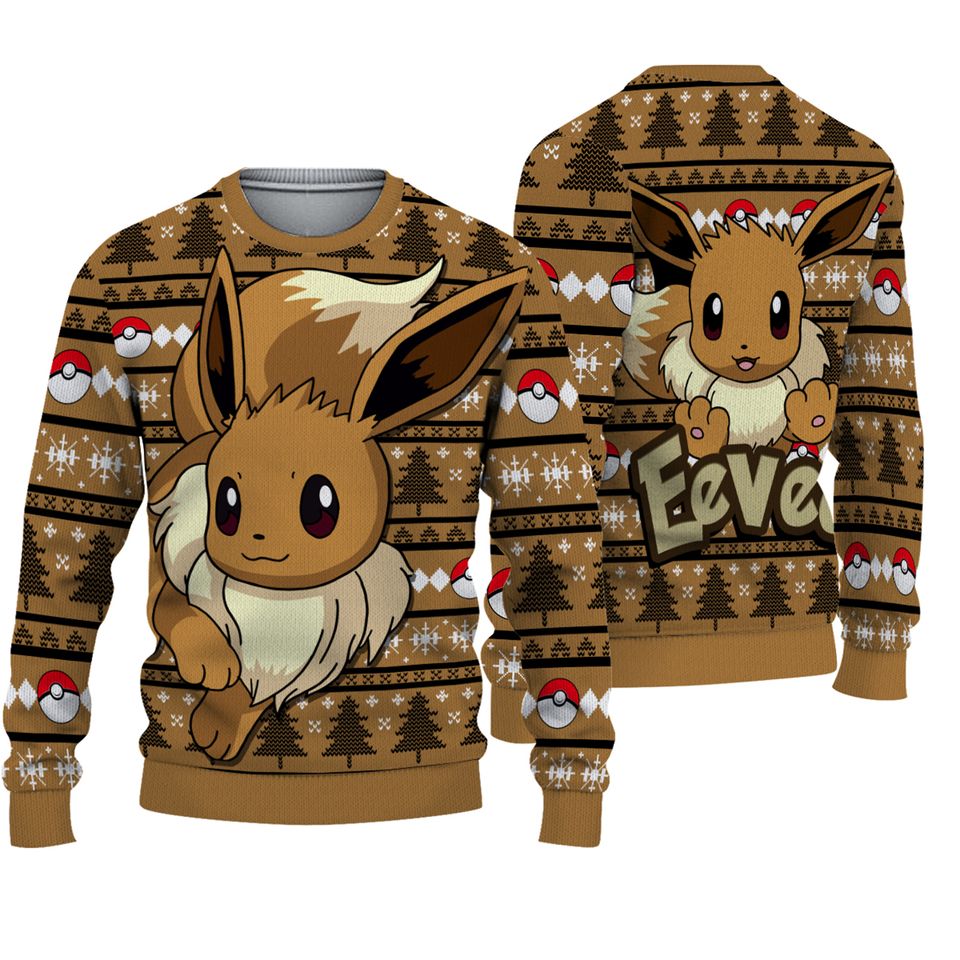 PKM Ugly Christmas Sweater, Gengar Xmas Gift, Pikachuu Pokemonn Christmas