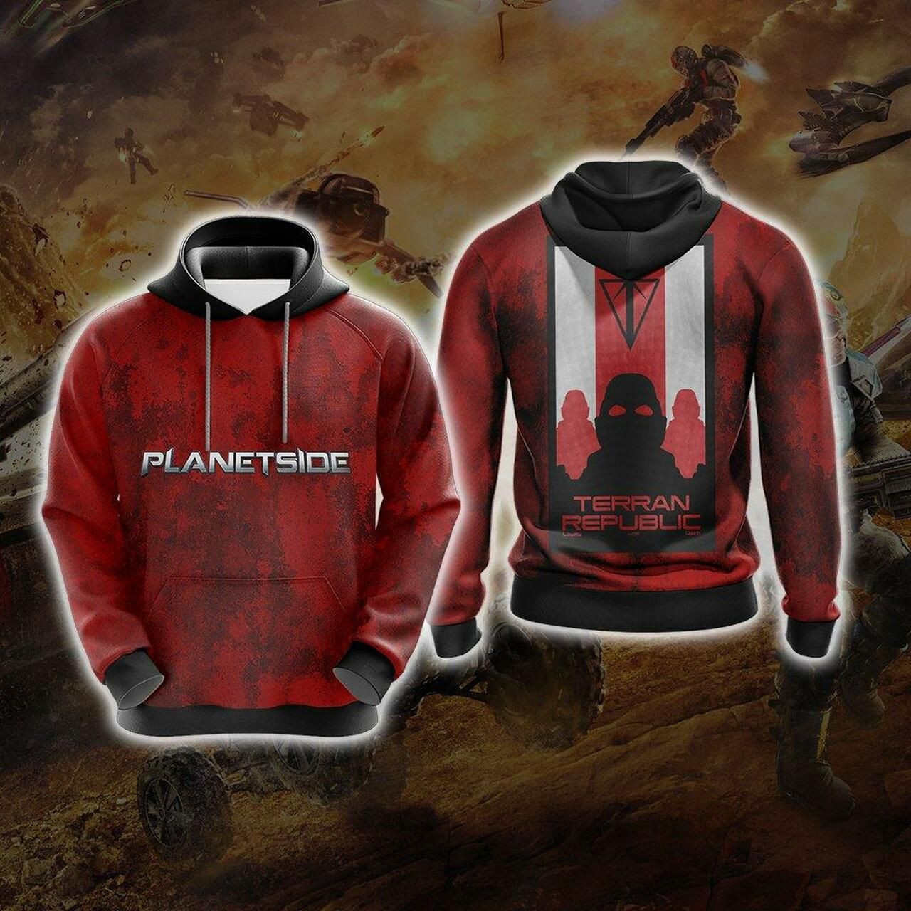 Planetside - Terran Republic Unisex 3D All Over Print Hoodie, Zip Hoodie