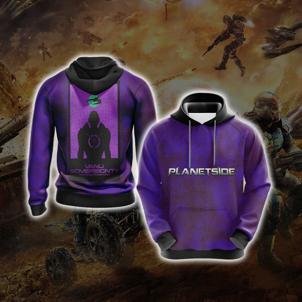 Planetside Vanu Sovereignty Unisex 3D All Over Print Hoodie, Zip Hoodie