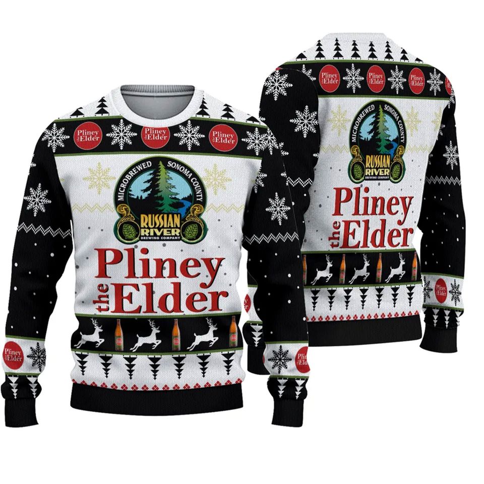 Pliny The Elder Beer Christmas 3D Ugly Sweater