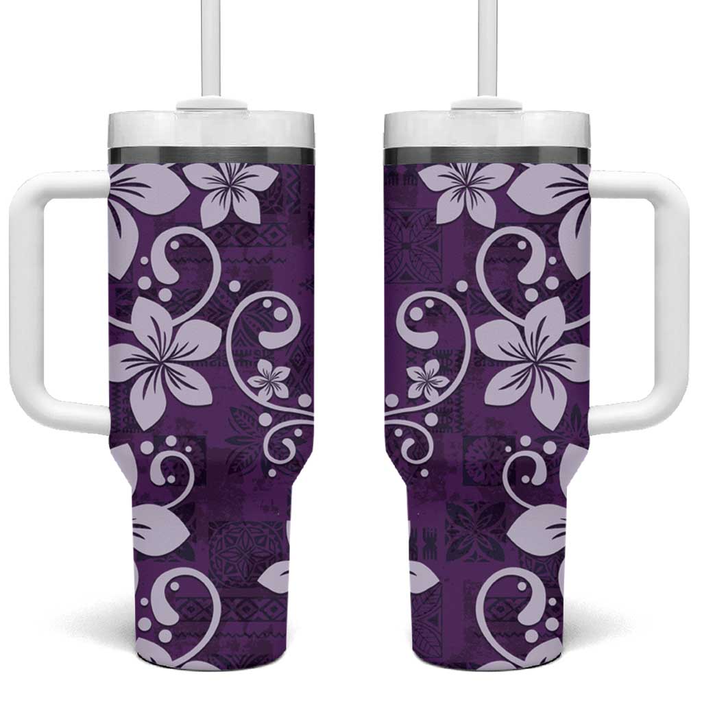 Plumeria Floral Tapa Amethyst Purple Custom Stanley Cup 40 oz 30 oz Tumbler With HandleTVC2301382