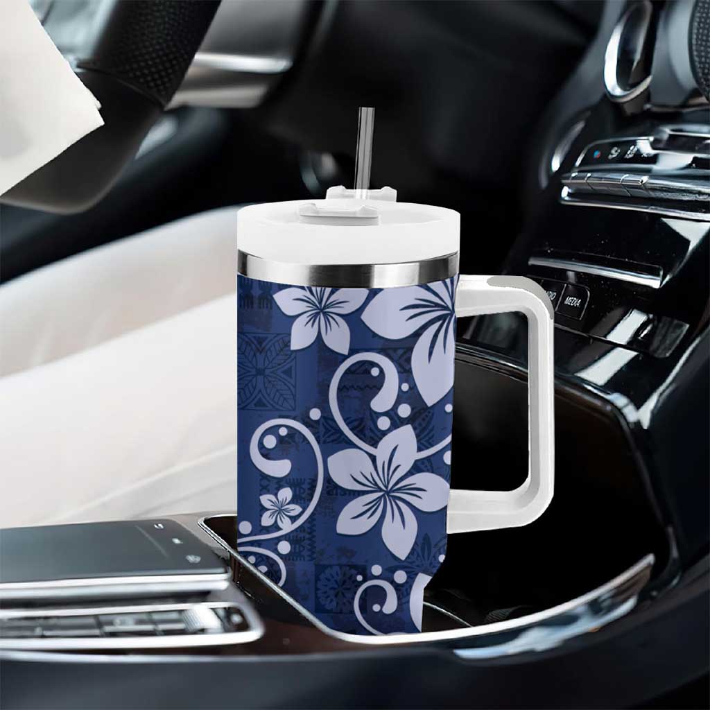 Plumeria Floral Tapa Navy Blue Custom Stanley Cup 40 oz 30 oz Tumbler With HandleTVC2301382 - Image 8