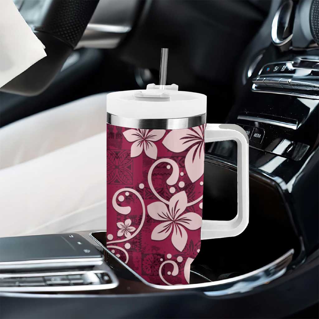 Plumeria Floral Tapa Ruby Pink Custom Stanley Cup 40 oz 30 oz Tumbler With HandleTVC2301382 - Image 8