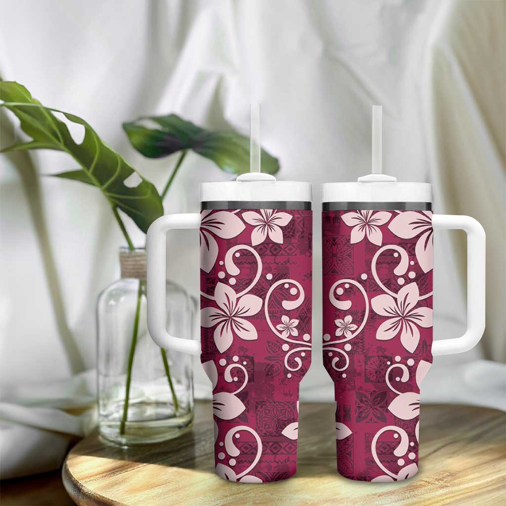 Plumeria Floral Tapa Ruby Pink Custom Stanley Cup 40 oz 30 oz Tumbler With HandleTVC2301382 - Image 9