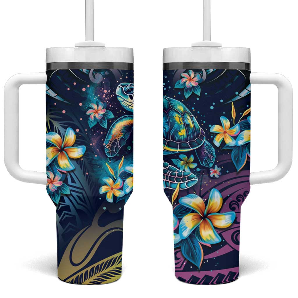 Plumeria Turtles Traditional Tribal Custom Stanley Cup 40 oz 30 oz Tumbler With HandleTVC2301401
