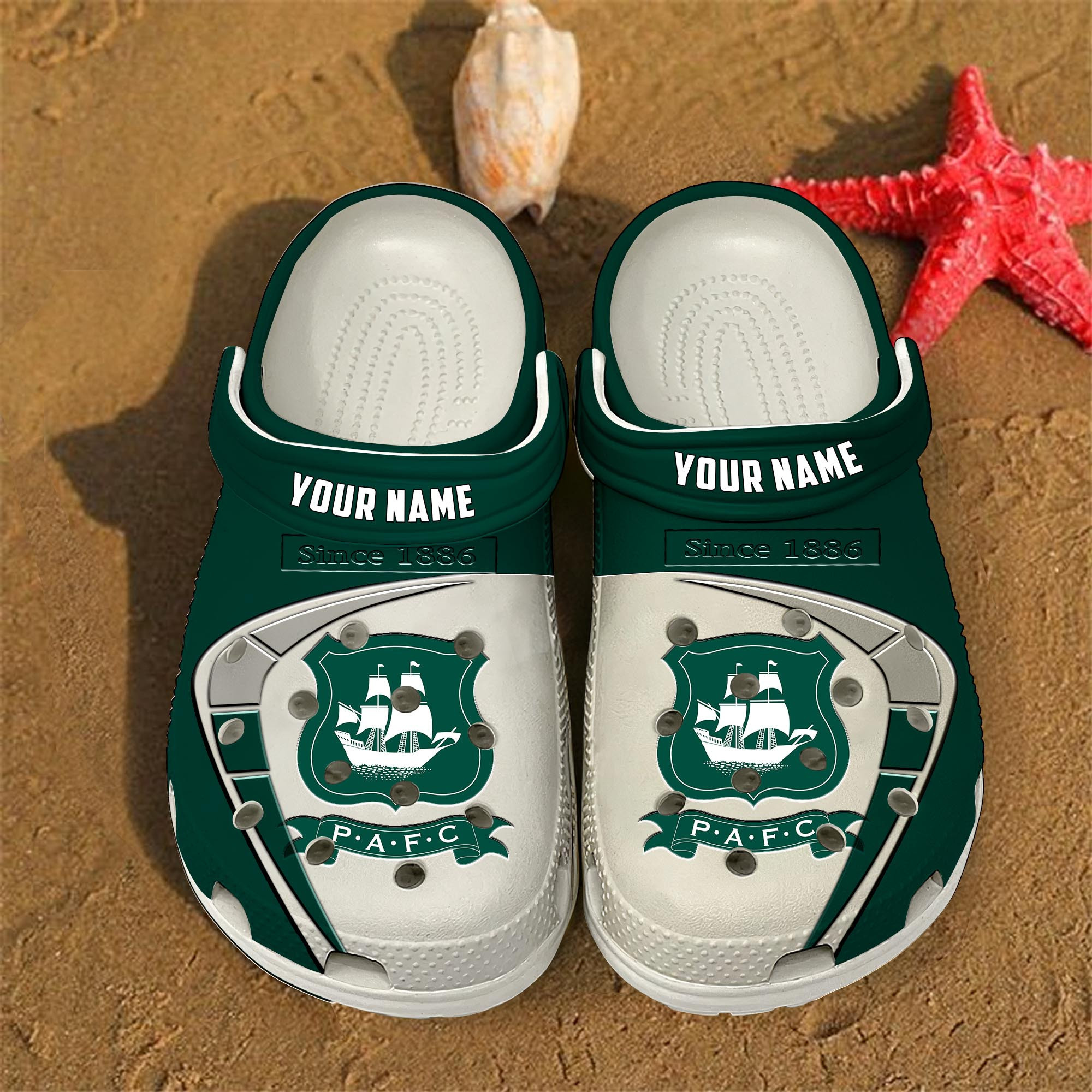 Plymouth Argyle EFL Crocs Crocband Clogs Shoes Comfortable For Men Women and Kids