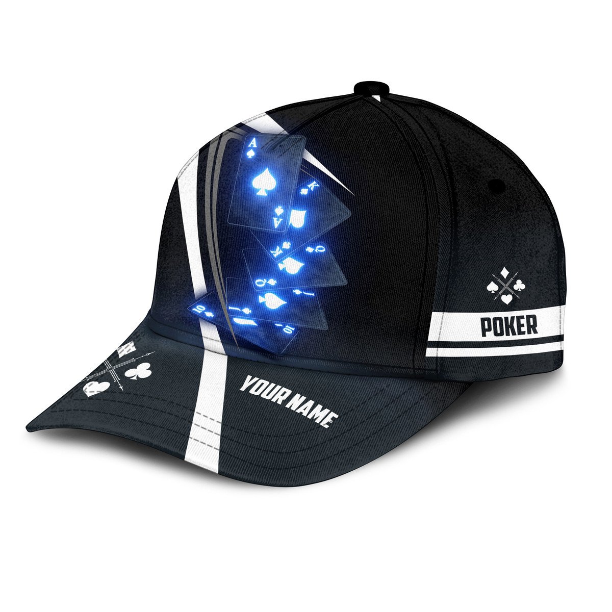 Pocker 3D All Over Printed Classic Cap, Personalized Name Poker Hat, Gift For Pocker Trucker Hats Custom Hats Gifts For Men & Women