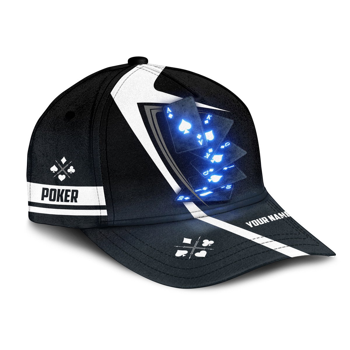 Pocker 3D All Over Printed Classic Cap, Personalized Name Poker Hat, Gift For Pocker Trucker Hats Custom Hats Gifts For Men & Women