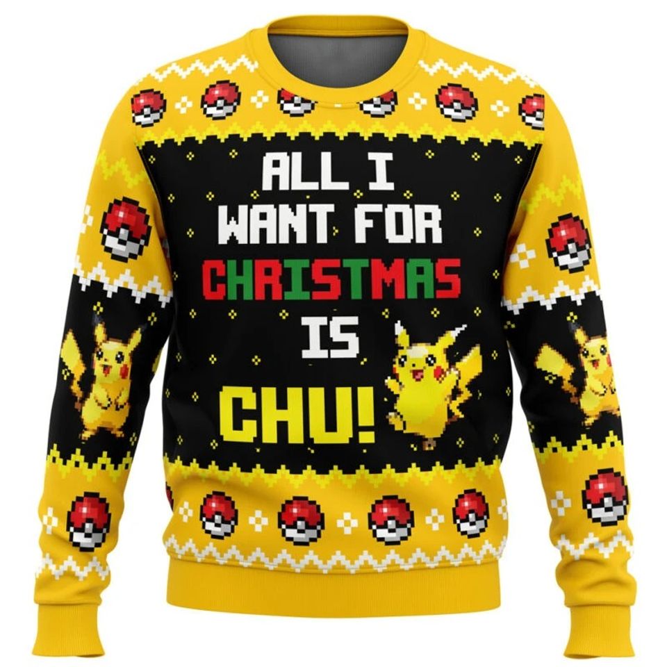Pocket Monster Ugly New Year Christmas Sweater Gift Santa Claus Pullover Men's 3D Sweater - Image 8