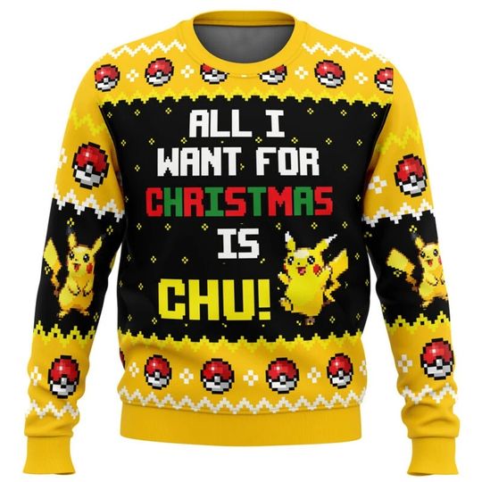 Pocket Monster Ugly New Year Christmas Sweater Gift Santa Claus Pullover Men's 3D Sweater - Image 17