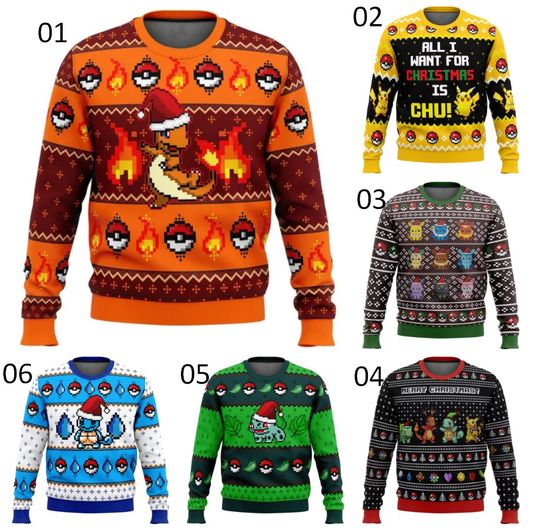 Pocket Monster Ugly New Year Christmas Sweater Gift Santa Claus Pullover Men's 3D Sweater - Image 11