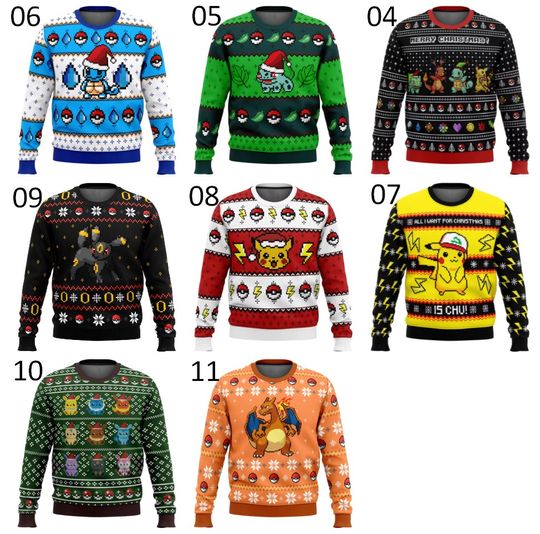 Pocket Monster Ugly New Year Christmas Sweater Gift Santa Claus Pullover Men's 3D Sweater - Image 12
