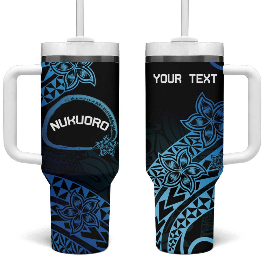 Pohnpei Nukuoro Micronesia Polynesian Tattoo Curves Blue Custom Stanley Cup 40 oz 30 oz Tumbler With HandleTVC2301399
